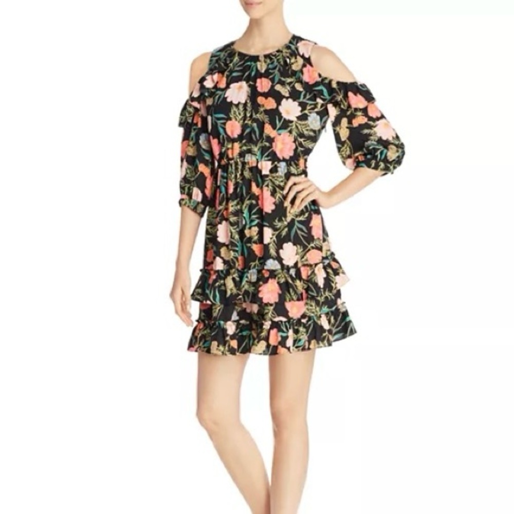Kate Spade Blossom Cold Shoulder Ruffle Dress